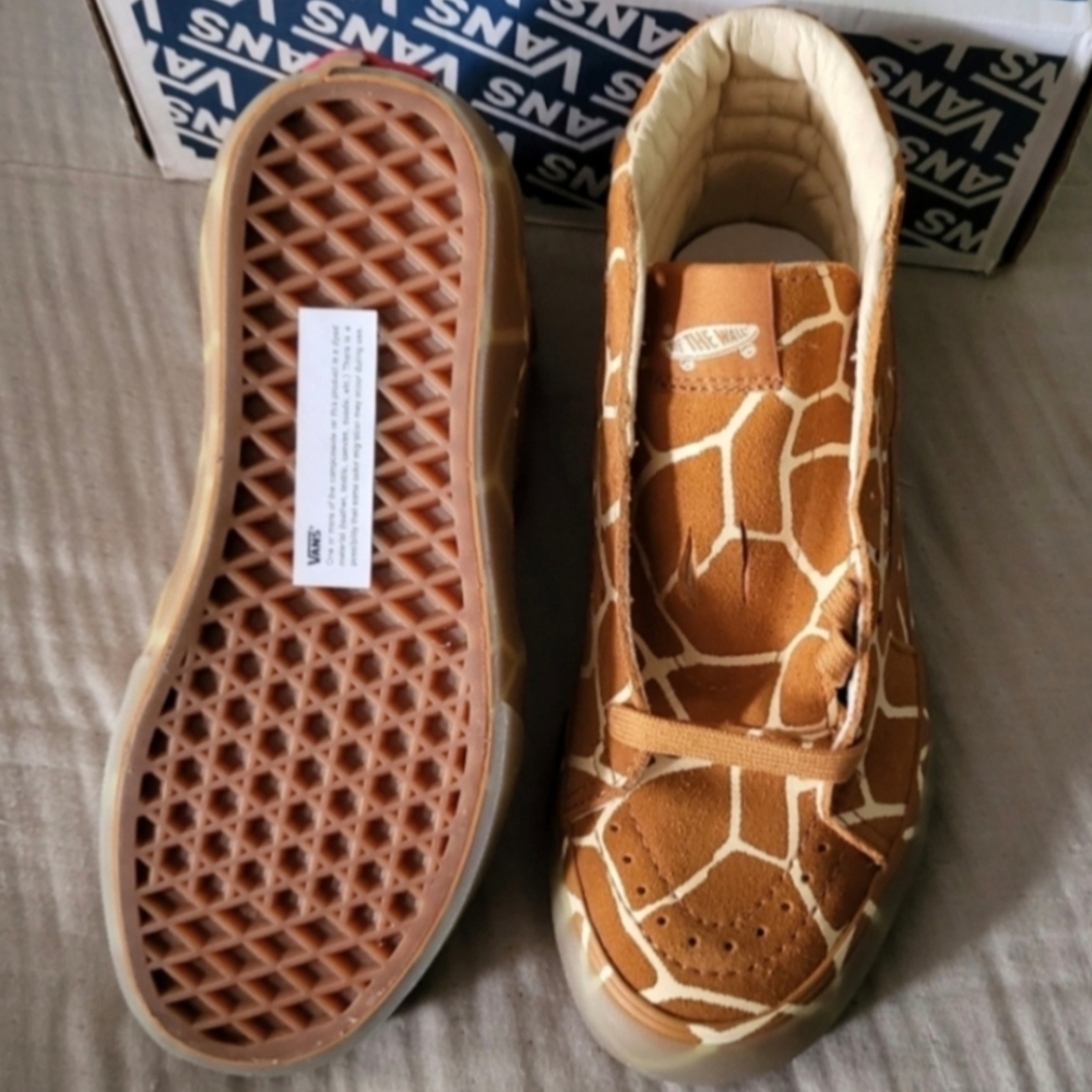 Vans Sk8 Hi Vault LX Women 5 Giraffe Print VNOA4CS52V3 Orange Brown 022025 - Picture 5 of 9